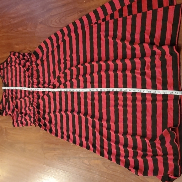 Fever Dress Womens Size XL Sleeveless Slit Stripped Maxi Pink Black - Picture 9 of 11